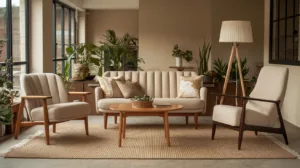 Bois clair et textures naturelles : réchauffez votre salon sans excès