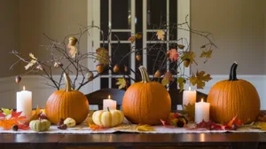 Centre de Table Automnal : Citrouilles et Branches pour une Déco Sans Se Ruiner