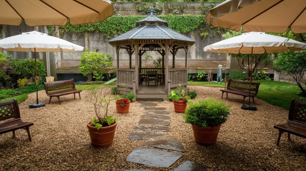 Quelles solutions pour rendre un jardin utilisable même sous la pluie ?