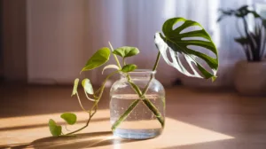 Pothos et monsteras en eau : l&rsquo;entretien simple pour des feuilles éclatantes